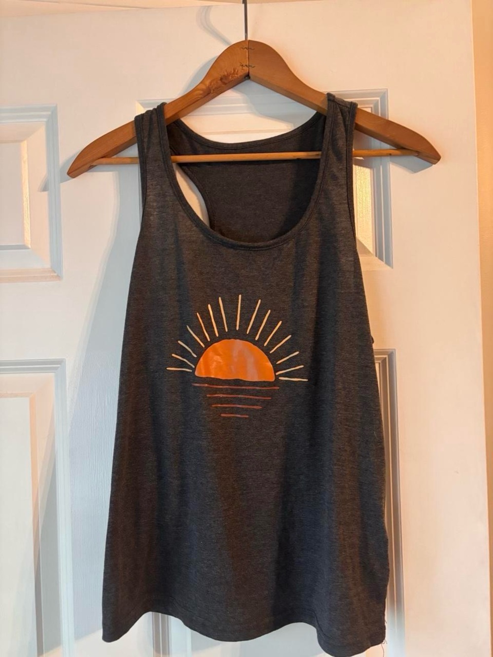 Charcoal Graphic Sunrise Tank Top - Women's Casual Racerback